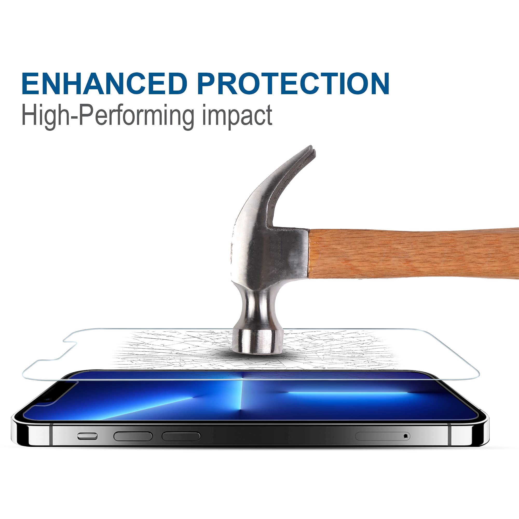 Arae HD Tempered Glass Screen Protector for iPhone 13 Pro Max / 14 Plus, Clear, 6.7 inch, Anti-Scratch, 3 Pack